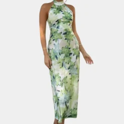 Jurken & Jumpsuits Dames*Luna - Elegante maxi-jurk voor dames, perfect voor de zomer Groen