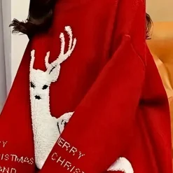 Truien & Vesten Dames*LYDIA - Stijlvolle Kersttrui voor Dames Rood