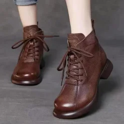 Damesschoenen*Madelca - Zomerse Casual Enkellaarsjes met ronde neus voor dames