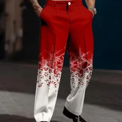 Broeken Heren*MANUELO - Geraffineerde Zomerbroek voor Heren Rood