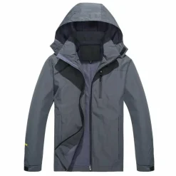 Jassen Heren*MARCEL - Lente/Zomer casual waterdichte jas met capuchon Donkergrijs