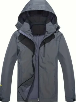 Jassen Heren*MARCEL - Lente/Zomer casual waterdichte jas met capuchon Donkergrijs