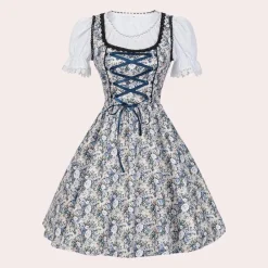 Jurken & Jumpsuits Dames*Marcela - Zomerse Oktoberfest stijlvolle feestjurk Wit