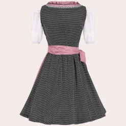 Jurken & Jumpsuits Dames*Marceline - Trendy Zomer/Oktoberfest Jurk voor Stijlvolle Verschijningen Grijs en Roze