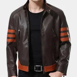 Jassen Heren*MARCUS - Klassiek Bikerjack voor Heren - Perfect voor de Lente en Zomer Donkerbruin