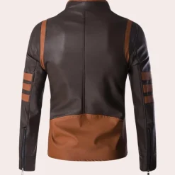 Jassen Heren*MARCUS - Klassiek Bikerjack voor Heren - Perfect voor de Lente en Zomer Donkerbruin