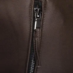 Jassen Heren*MARCUS - Klassiek Bikerjack voor Heren - Perfect voor de Lente en Zomer Donkerbruin