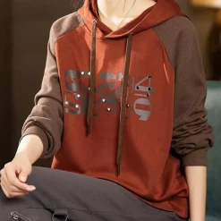 Truien & Vesten Dames*Margaretta - Trendy dameshoodie voor dagelijks gebruik, perfect voor de lente en zomer Bruin