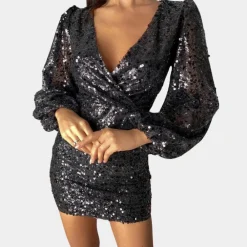 Jurken & Jumpsuits Dames*Margot - Stijlvolle paillettenjurk met V-halslijn voor de zomer