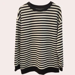 Truien & Vesten Dames*MARIA - Comfortabele Gestreepte Trui voor Dames Zwart