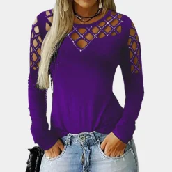 Topjes & Shirts Dames*Mariel - Stijlvolle dames top met modieus uitgesneden design voor de zomer