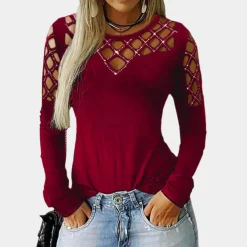 Topjes & Shirts Dames*Mariel - Stijlvolle dames top met modieus uitgesneden design voor de zomer