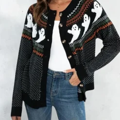 Truien & Vesten Dames*Marika - Zomerse Spookachtige Gebreide Cardigan Zwart