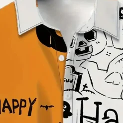 Shirts Heren*Mariusz - Stijlvol zomer- en Halloween-overhemd voor mannen Oranje