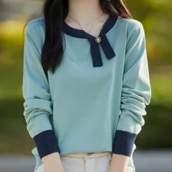 Truien & Vesten Dames*MARIYA - Elegante Gebreide Zomertrui voor Dames Lichtblauw