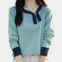 Truien & Vesten Dames*MARIYA - Elegante Gebreide Zomertrui voor Dames Lichtblauw