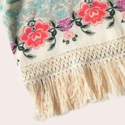 Truien & Vesten Dames*Marjorie - Bohemien Bloesem Losse Fit Zomer Cardigan Wit