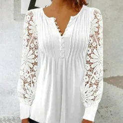 Topjes & Shirts Dames*MARTA - Vrouwelijk zomershirt Wit