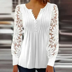 Topjes & Shirts Dames*MARTA - Vrouwelijk zomershirt Wit