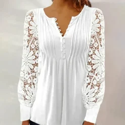 Topjes & Shirts Dames*MARTA - Vrouwelijk zomershirt Wit