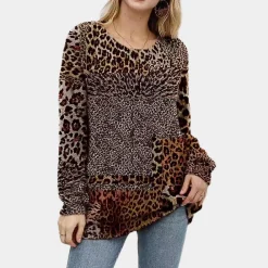 Truien & Vesten Dames*MARTHA - Unieke Dames Zomertrui met Luipaardprint Bruin