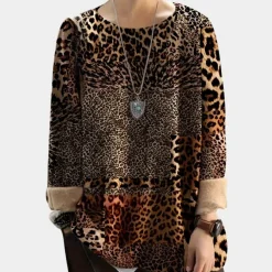 Truien & Vesten Dames*MARTHA - Unieke Dames Zomertrui met Luipaardprint Bruin