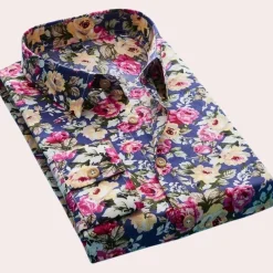 Shirts Heren*Marti - Stijlvol gebloemd herenoverhemd voor de zomer