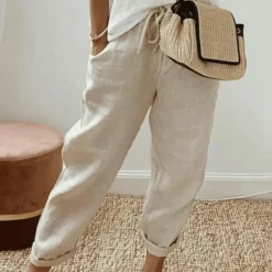 Broeken & Rokken Dames*MARTINA - Comfortabele zomerbroek met trekkoord