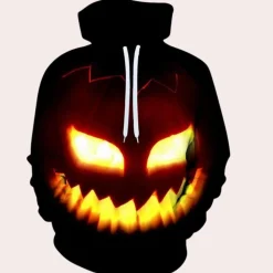 Jassen Heren*Marton - Stijlvolle Zomerse pompoen print Hoodie voor heren Zwart