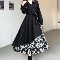 Jurken & Jumpsuits Dames*Marusia - Zomerse Casual Bloemenjurk voor Vrouwen Zwart