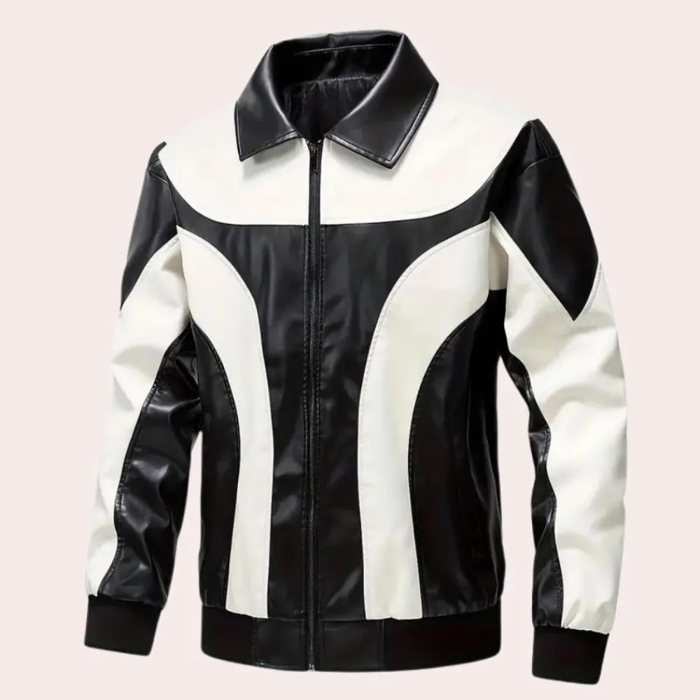 Jassen Heren*Mateusz - Herencolor Block Zip-Up Zomerjas Zwart