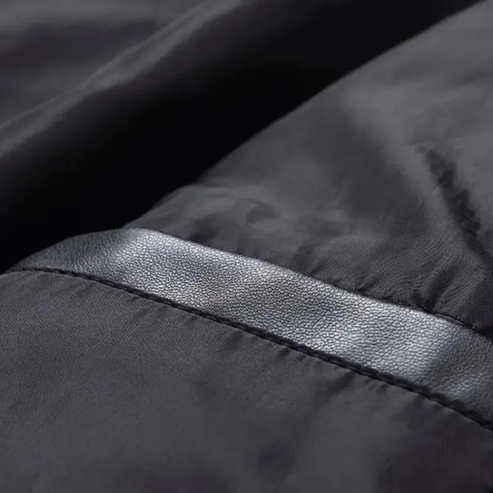 Jassen Heren*Mateusz - Herencolor Block Zip-Up Zomerjas Zwart