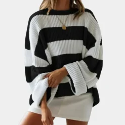 Truien & Vesten Dames*Mathilde - Gestreepte oversized damestrui voor de zomer