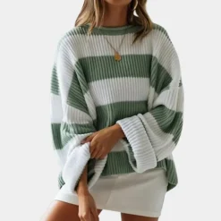 Truien & Vesten Dames*Mathilde - Gestreepte oversized damestrui voor de zomer