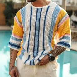 Shirts Heren*MAVERICK - Stijlvol gebreid zomer overhemd