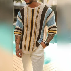 Shirts Heren*MAVERICK - Stijlvol gebreid zomer overhemd