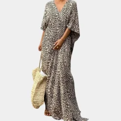 Jurken & Jumpsuits Dames*Maxi-jurk met luipaardprint voor dames - Zomerse Stijl