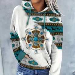 Truien & Vesten Dames*MEA - Creatief Zomers Sweatshirt met Kap voor Dames Wit