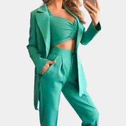 Sets Dames*Mela - Luxe 3-delige Zomerse Blazer Set