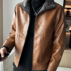 Jassen Heren*MELE - Casual Motorjas voor Heren - Perfect voor de Zomer Bruin