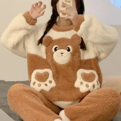 Sets Dames*MELEK - Luxe Zomerse Pyjamaset voor Dames Bruin