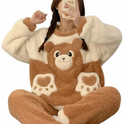 Sets Dames*MELEK - Luxe Zomerse Pyjamaset voor Dames Bruin