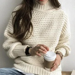 Truien & Vesten Dames*Melina - Klassieke gebreide coltrui dames