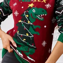 Truien & Vesten Dames*MINA - Klassieke Kersttrui voor Dames Bordeaux