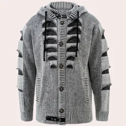 Truien & Vesten Heren*MIRO - Geraffineerd Capuchonvest voor Heren - Perfect voor de Lente en Zomer Grijs