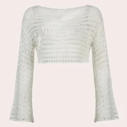 Topjes & Shirts Dames*Moderne gebreide dames crop top voor de zomer