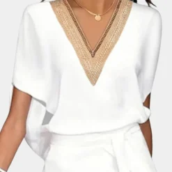 Jurken & Jumpsuits Dames*Moderne zomerse midi-jurk met v-hals voor dames Wit