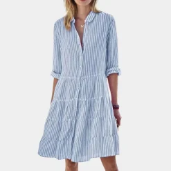 Jurken & Jumpsuits Dames*Modieuze gestreepte zomerjurk voor dames