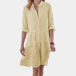 Jurken & Jumpsuits Dames*Modieuze gestreepte zomerjurk voor dames