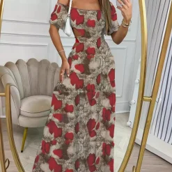 Jurken & Jumpsuits Dames*Modieuze off-shoulder zomerjurk voor dames